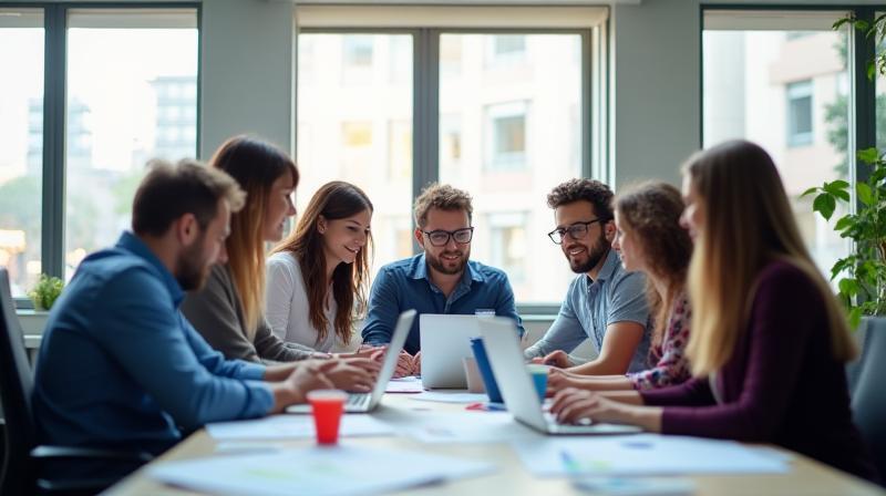 Sakura Performance Media team collaborating in a modern workspace